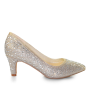 Evening shoes White Lady 925 Champagne with rhinestones