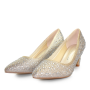 Evening shoes White Lady 925 Champagne with rhinestones