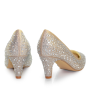 Evening shoes White Lady 925 Champagne with rhinestones