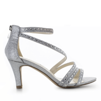 Evening shoes White Lady 865 silver with glitter