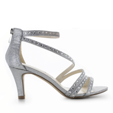 Evening shoes White Lady 865 silver with glitter