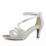Evening shoes White Lady 865 silver with glitter