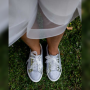 White Lady 933 silver sneaker with glitter