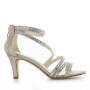White Lady 865 Champagne evening shoes with glitter