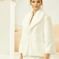Avalia E315 imitation fur bridal jacket