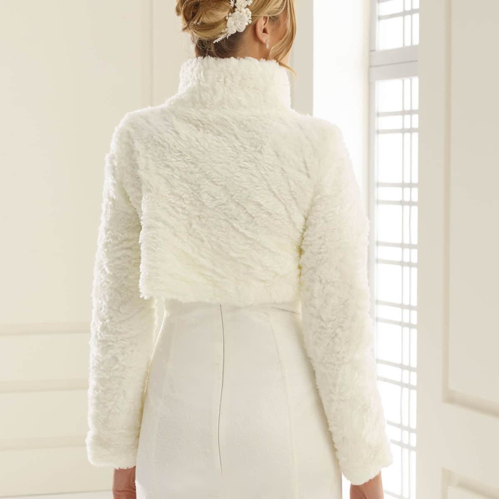 Bridal jacket in fur look Avalia E155