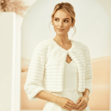 Faux fur bridal jacket Avalia E313