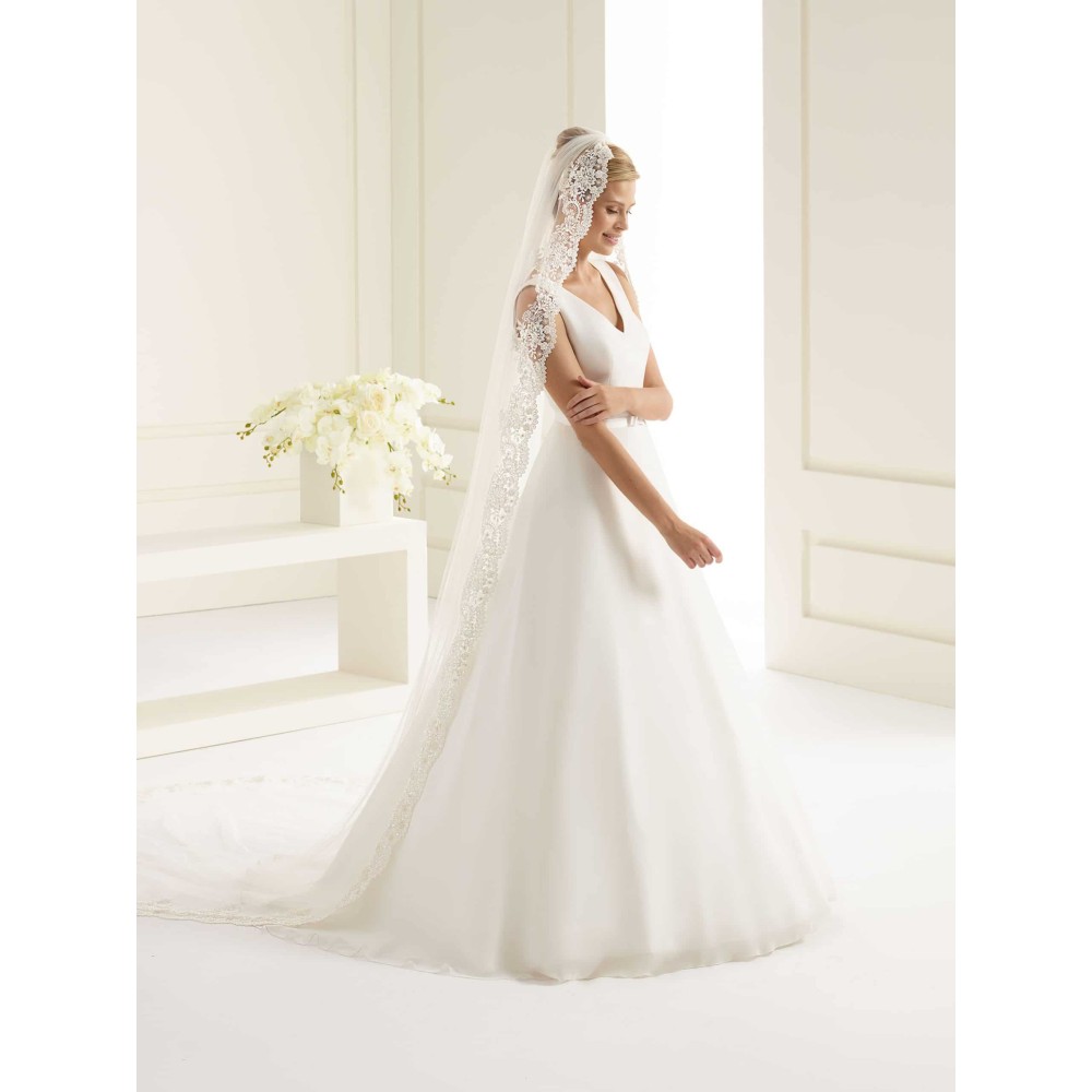 Veil with lace edge Avalia S200