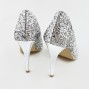Bridal shoes Stella silver with glitter
