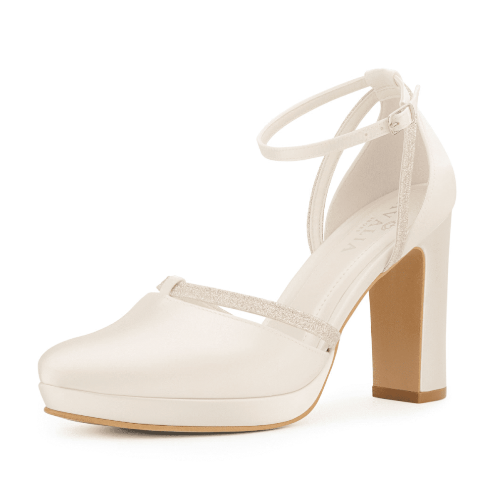 Свадебные атласные туфли Avalia MARY Ivory