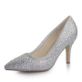Evening shoes White Lady 920 silver with rhinestones