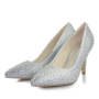 Evening shoes White Lady 920 silver with rhinestones