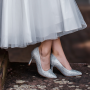 Evening shoes White Lady 920 silver with rhinestones
