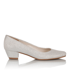 Bridal shoes comfortable Stacy silver glitter
