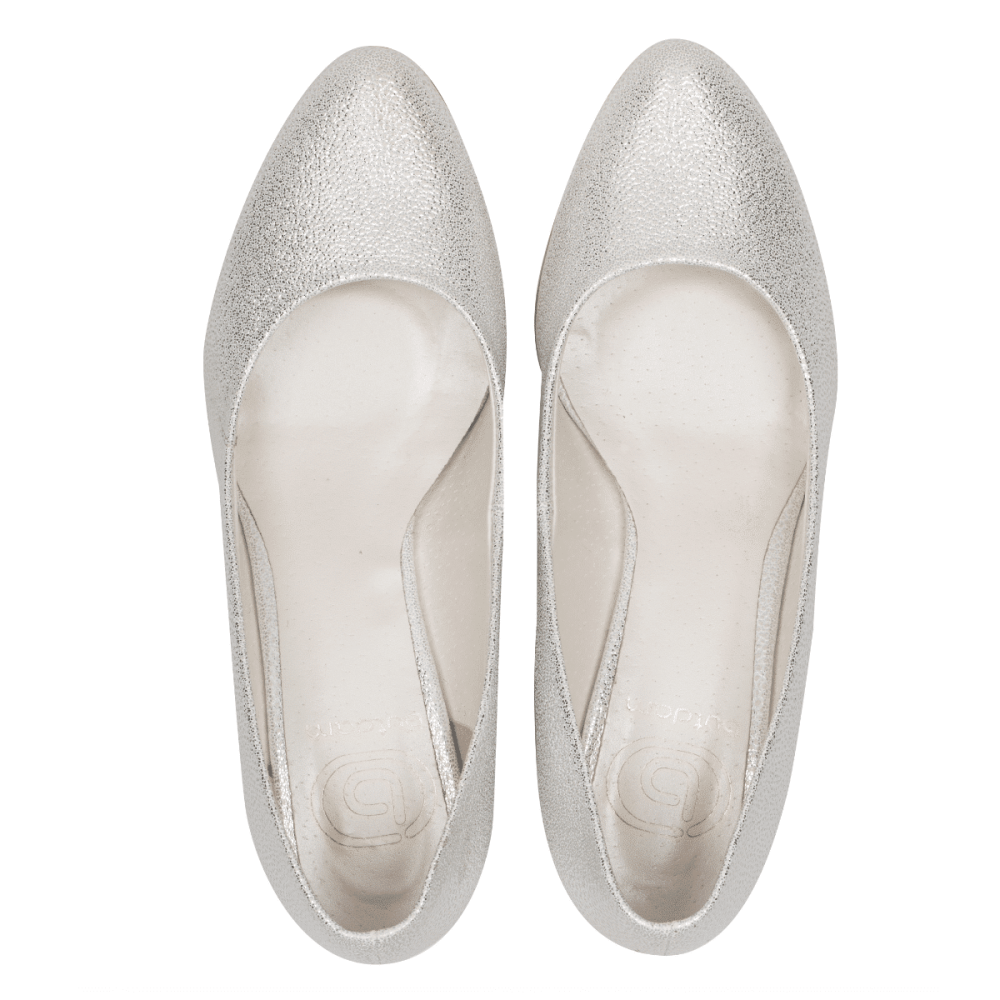 High heel shoes | Bridal shoes comfortable Stacy silver glitter