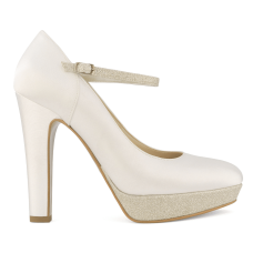 Wedding shoes Avalia AMBER Ivory Satin Glitter