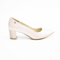 Bridal shoes Rina Ivory leather heel with pearls