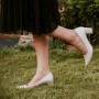Bridal shoes Rina Ivory leather heel with pearls