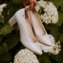 Bridal shoes Rina Ivory leather heel with pearls