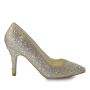 Evening shoes White Lady 920 Champagne with rhinestones