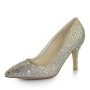 Evening shoes White Lady 920 Champagne with rhinestones
