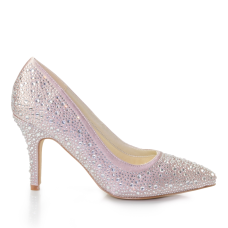 Evening shoes White Lady 920 pink with rhinestones