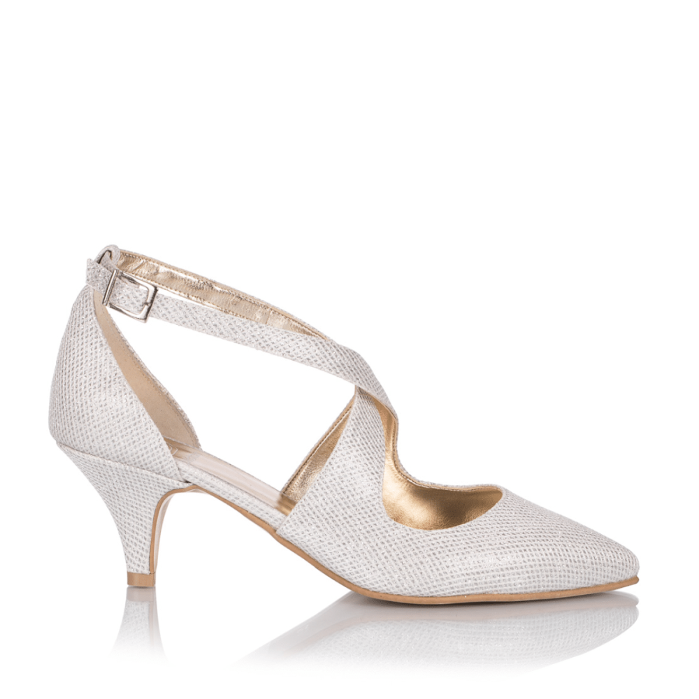 Wedding shoes Alice fabric white-gold