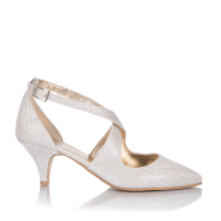 Wedding shoes Alice fabric white-gold