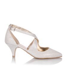 Wedding shoes Alice fabric white-gold