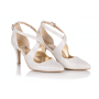 Bridal shoes Ida fabric white-gold