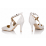 Bridal shoes Ida fabric white-gold