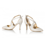 Bridal shoes Ida fabric white-gold