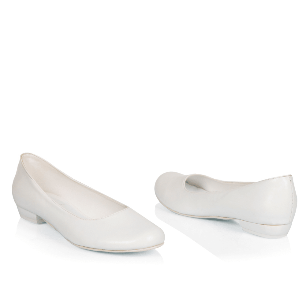 Bridal ballet flats Blair leather ivory