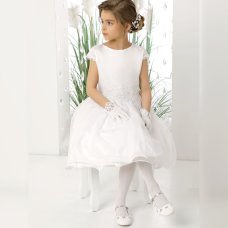 Детское платье на крещение Dalary DK-206 белого цвета
